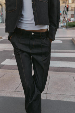 CONTRAST SEAM TROUSERS
