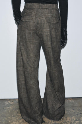 Checked Wool Balloon Trousers