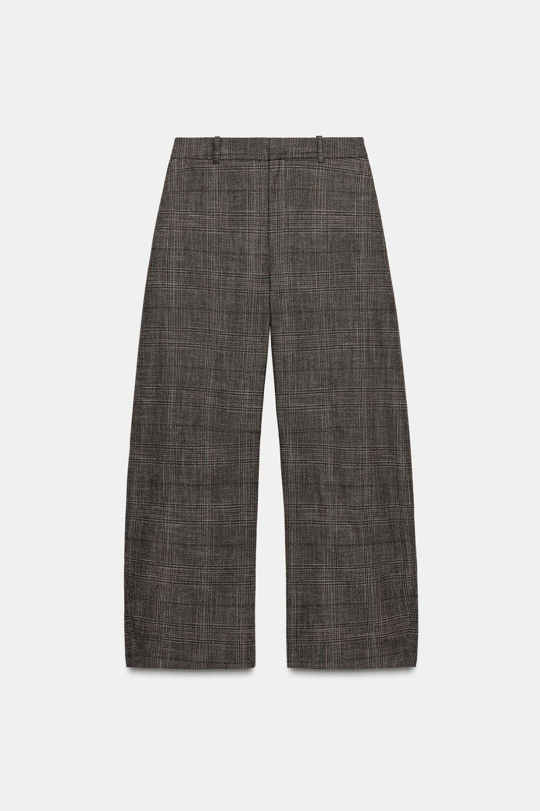 Checked Wool Balloon Trousers