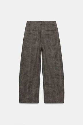 Checked Wool Balloon Trousers