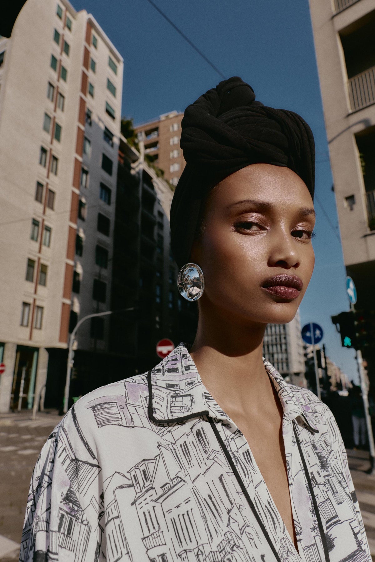 Printed Piped Blouse