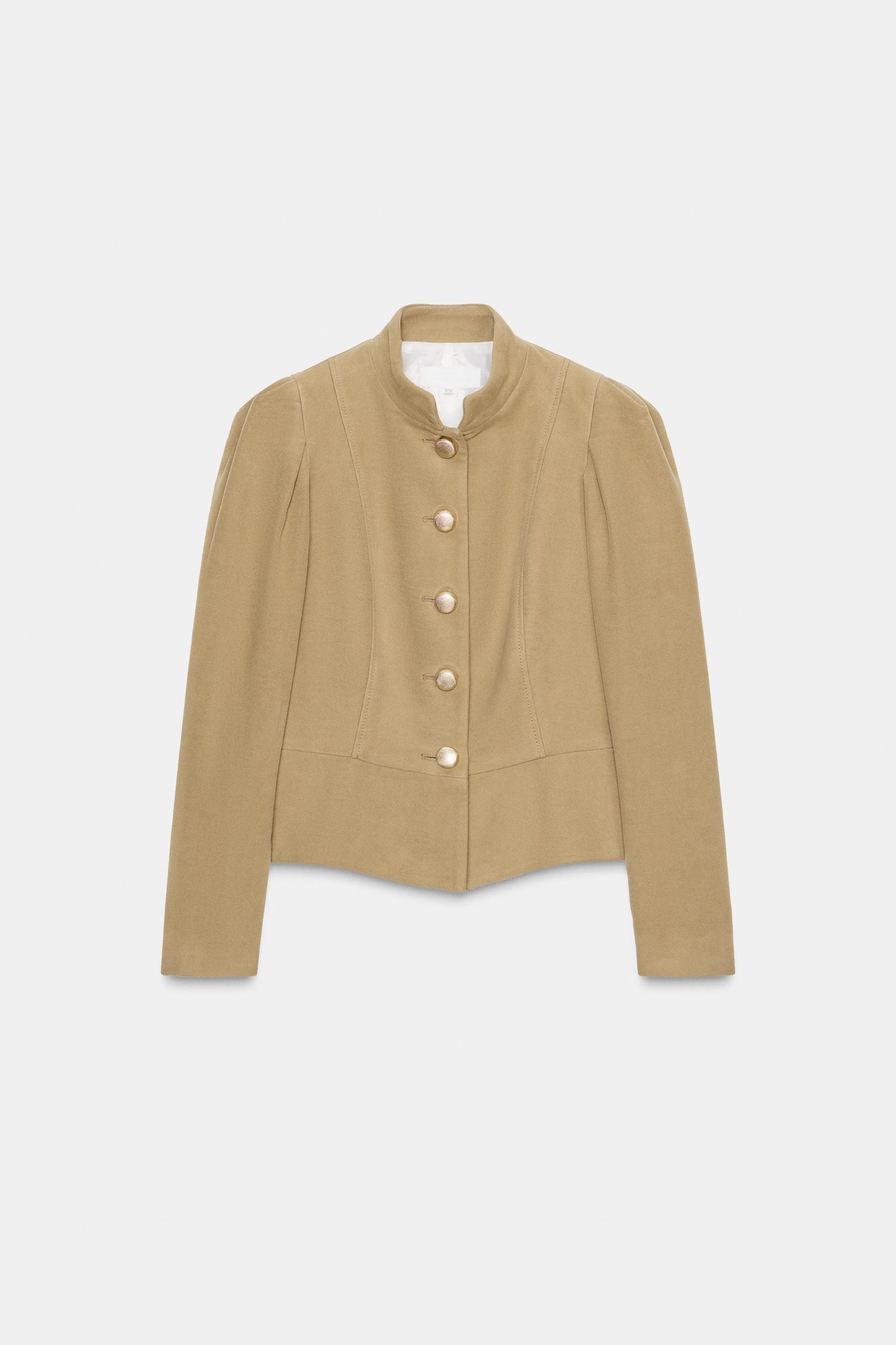 Faux Suede Puff Sleeve