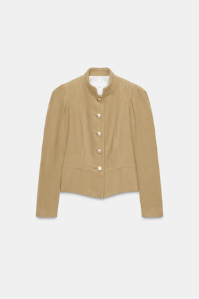 PUFF SLEEVE FAUX SUEDE JACKET - Image 7