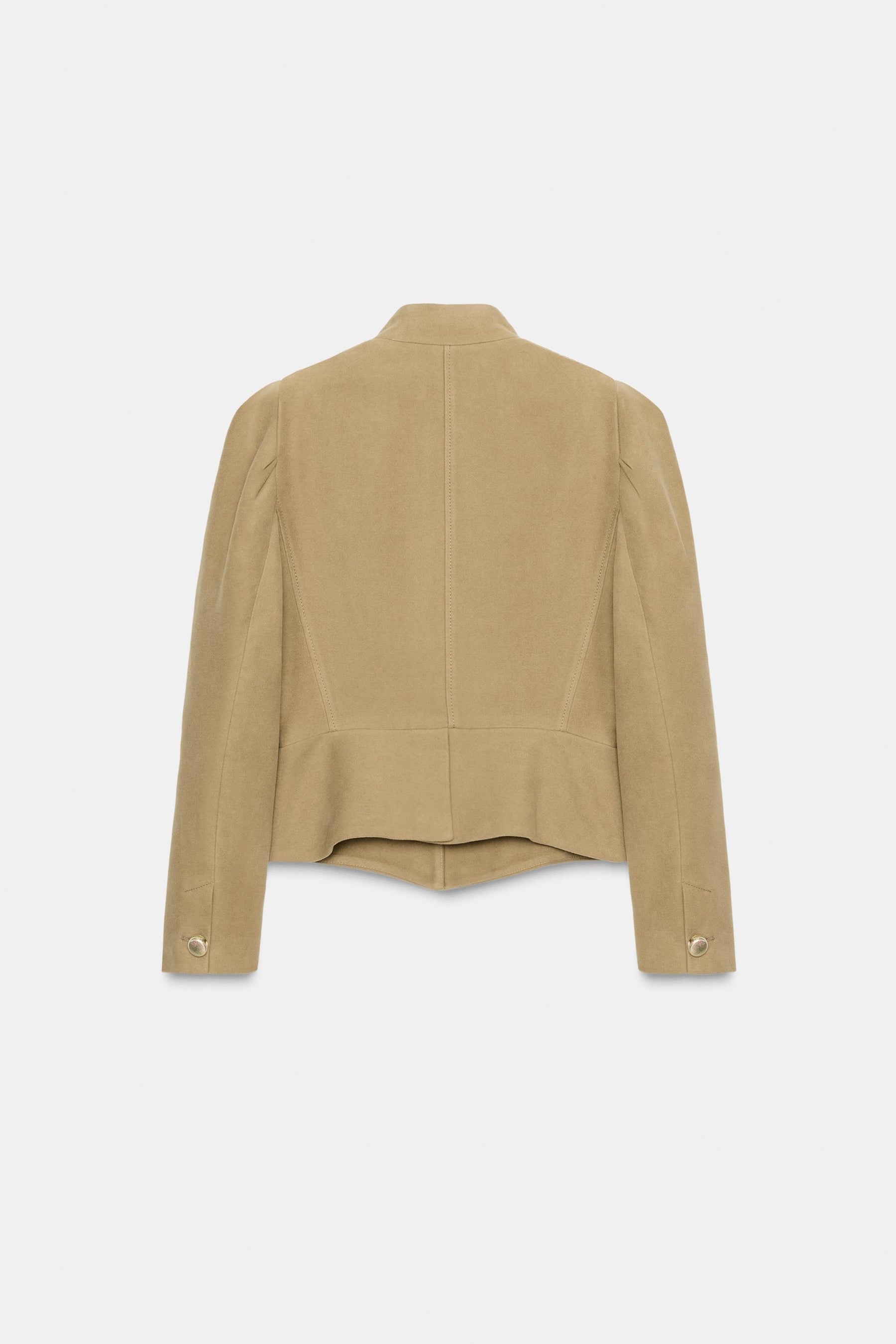 Faux Suede Puff Sleeve