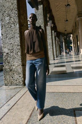 HALTER NECK BALLOON TOP