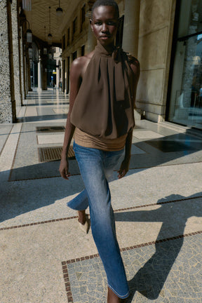 HALTER NECK BALLOON TOP