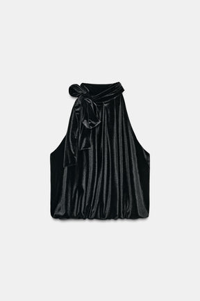 Velvet Halter Top