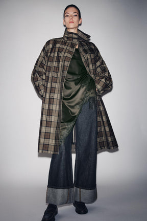 ZW COLLECTION LIMITED EDITION CHECKED TRENCH COAT - Image 5