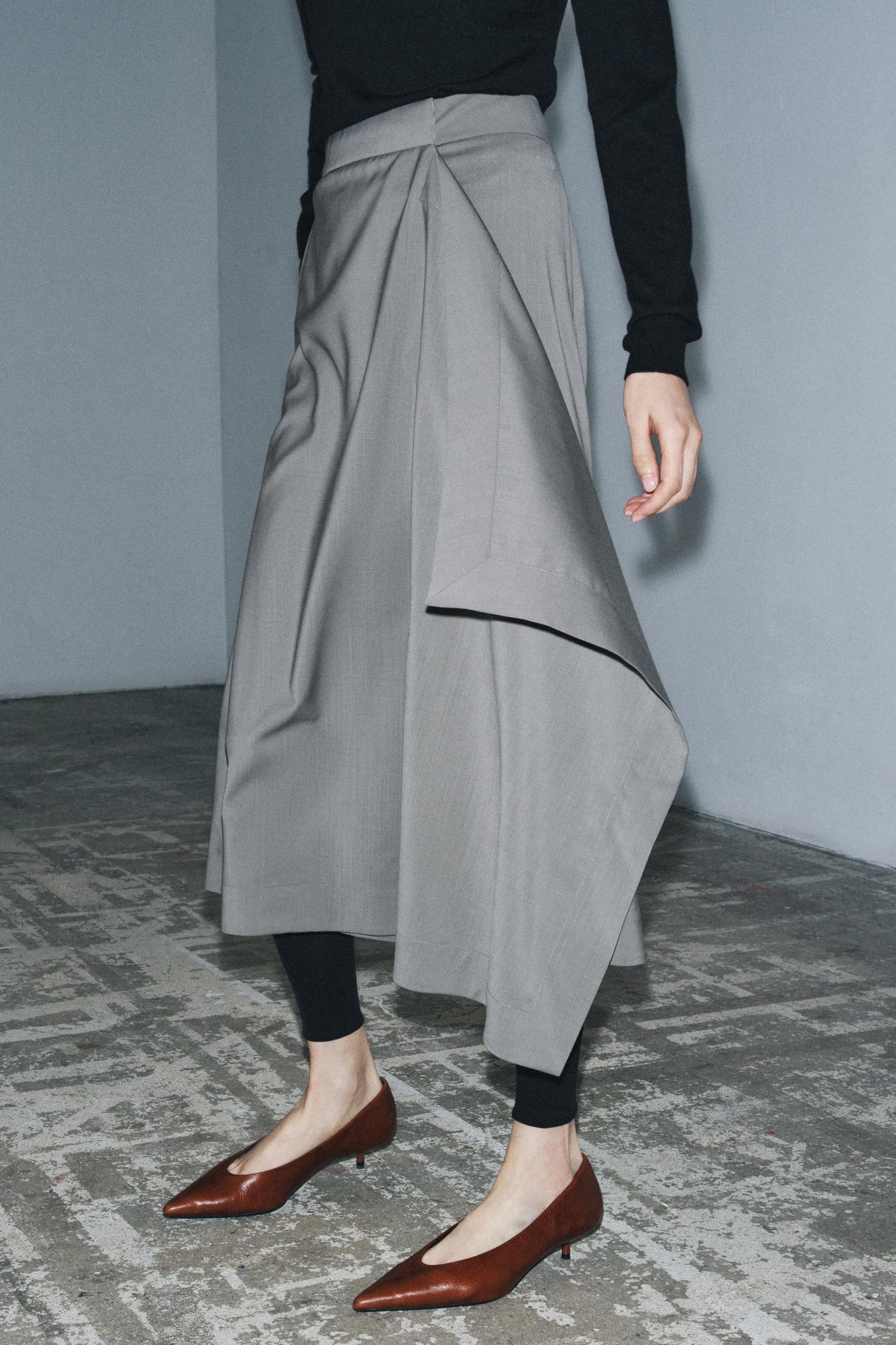 Wool Asymmetric Skirt