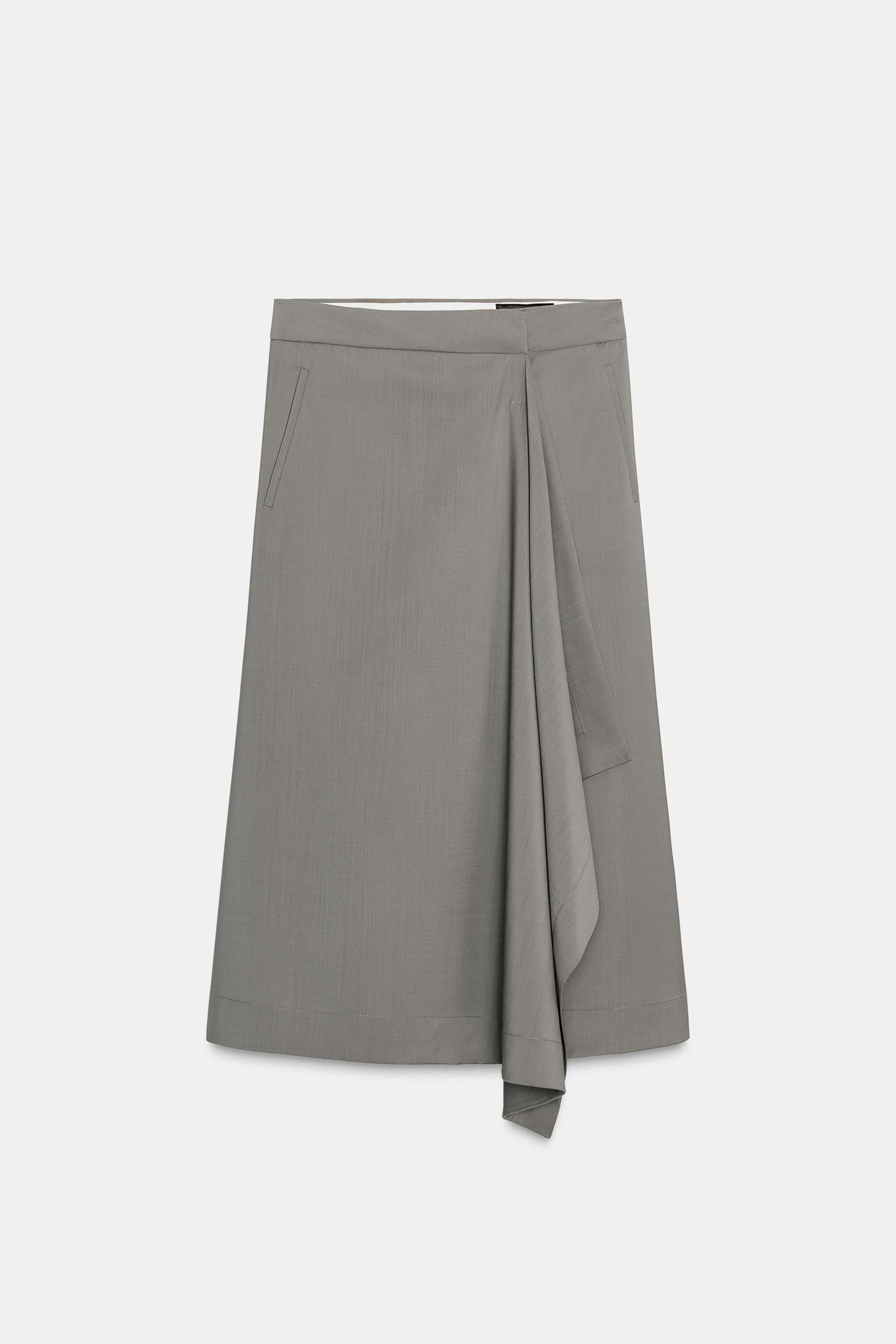 Wool Asymmetric Skirt