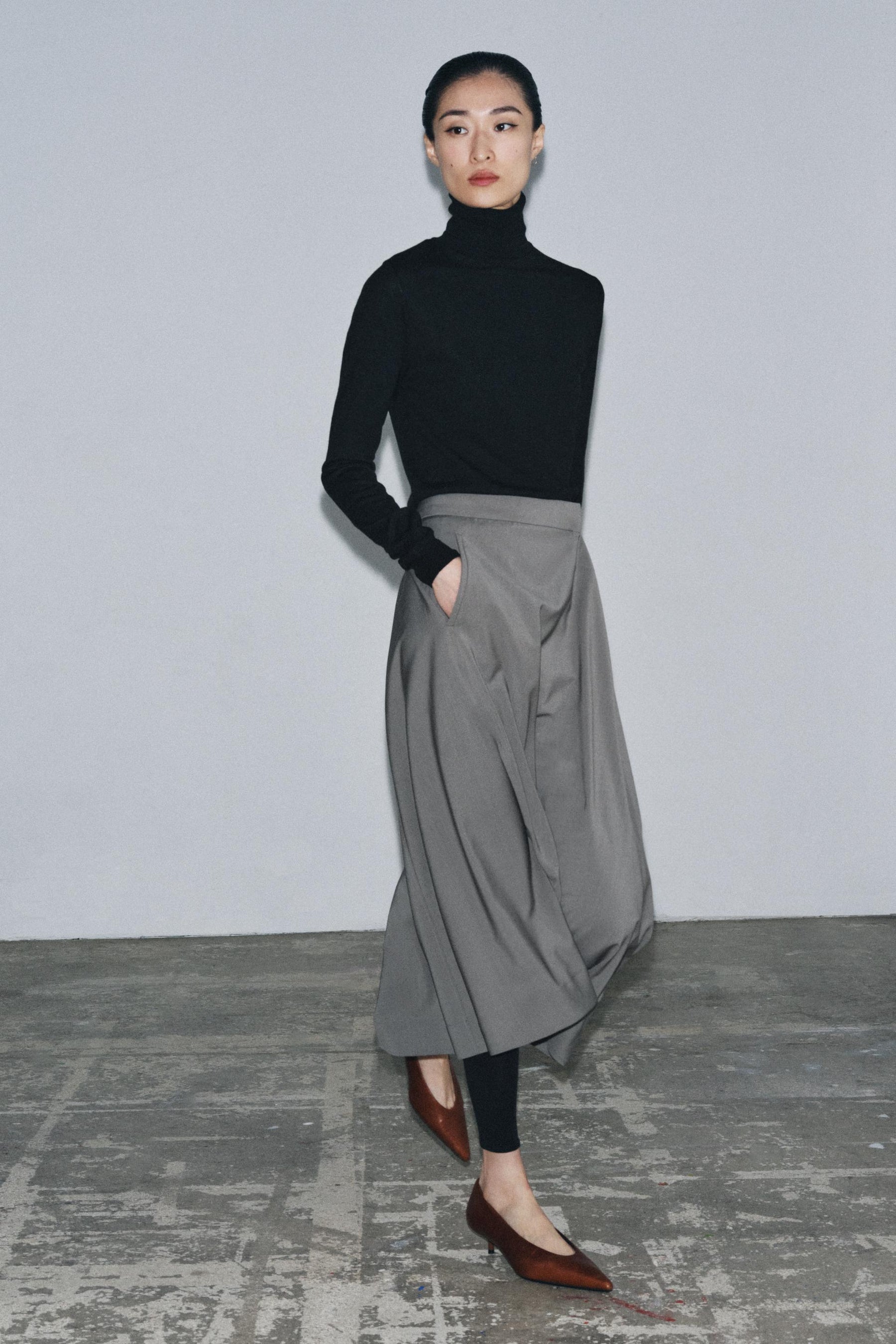 Wool Asymmetric Skirt