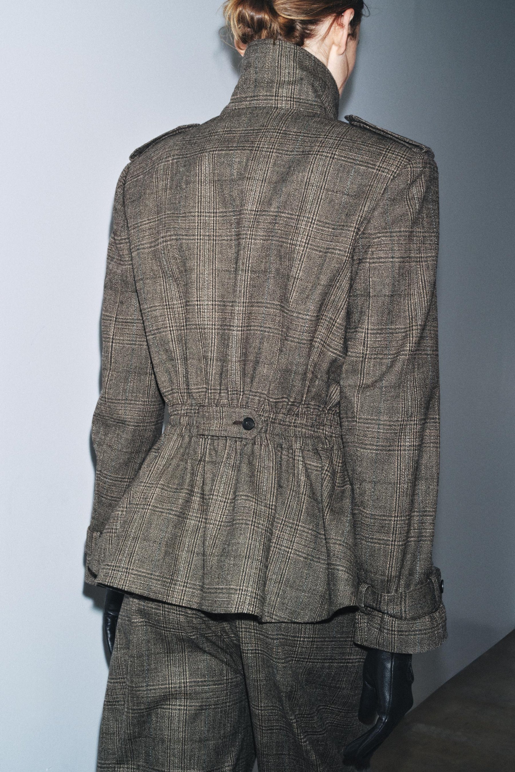Check Wool Blend Jacket