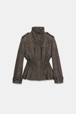 Check Wool Blend Jacket