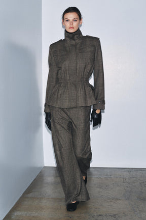 Check Wool Blend Jacket