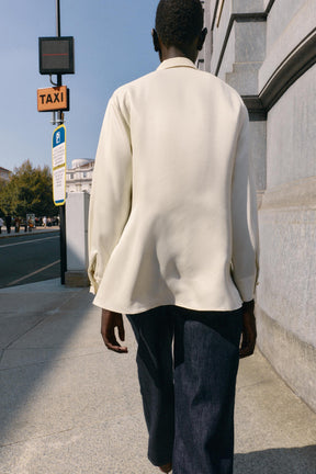 Satin Shirt with Crossover