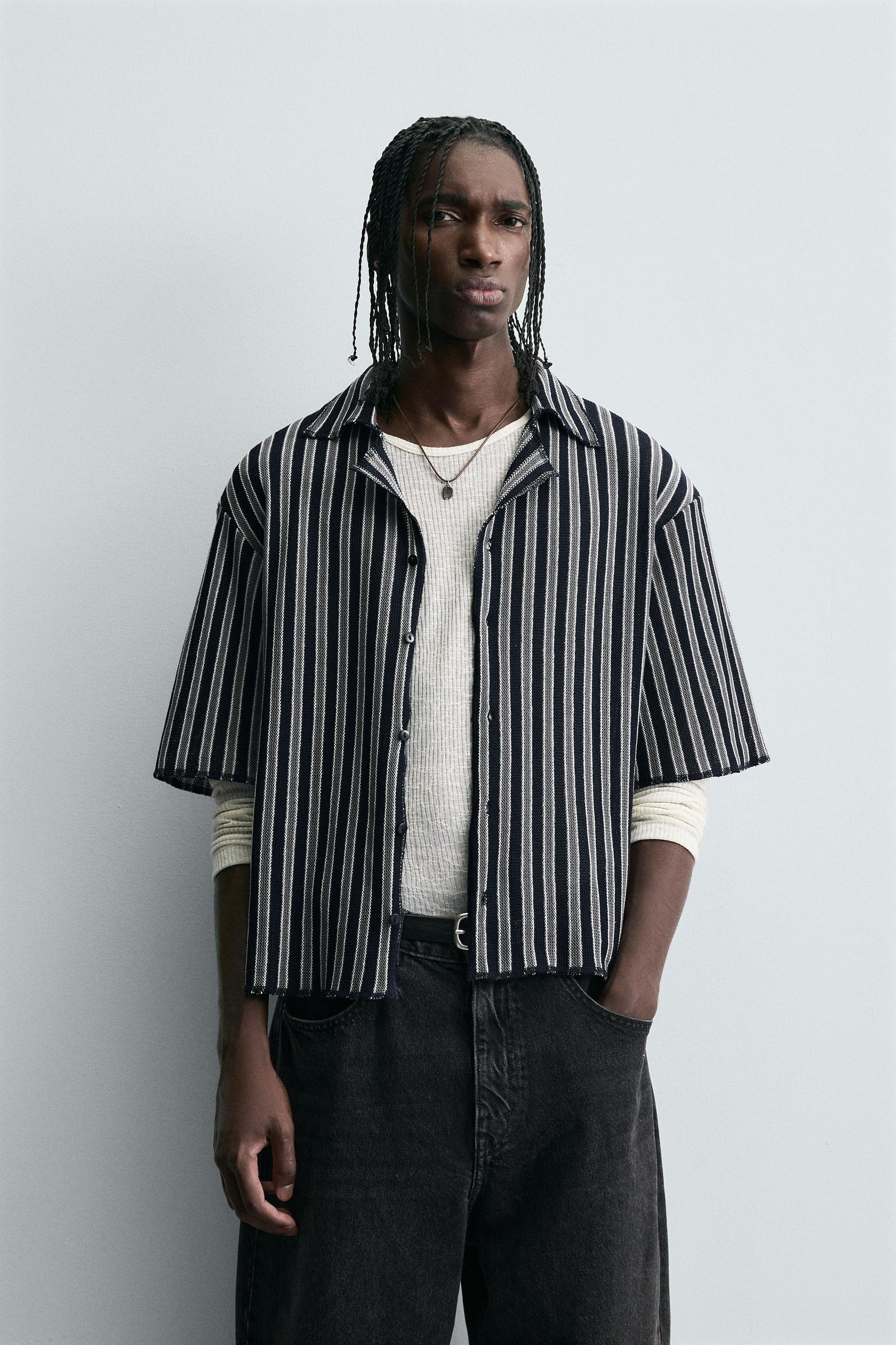 STRIPED JACQUARD SHIRT - Image 2