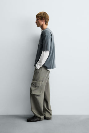 WASHED TEXT PRINT T-SHIRT - Image 4