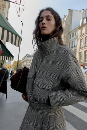 Houndstooth Bomber Jacket