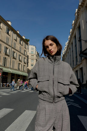 Houndstooth Bomber Jacket