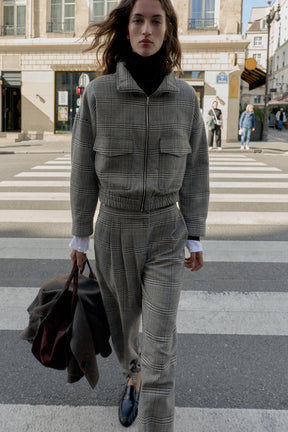 Houndstooth Bomber Jacket