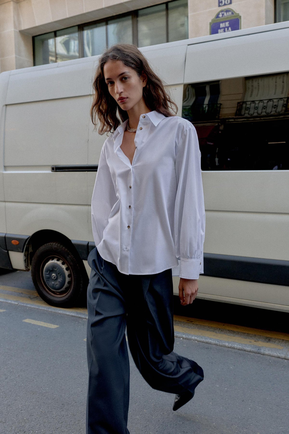 POPLIN SHIRT WITH CONTRAST