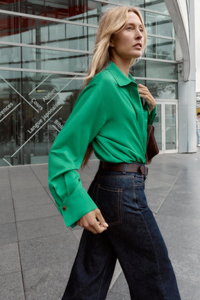 Satin Shirt with Pocket