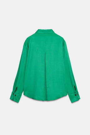 Satin Shirt with Pocket