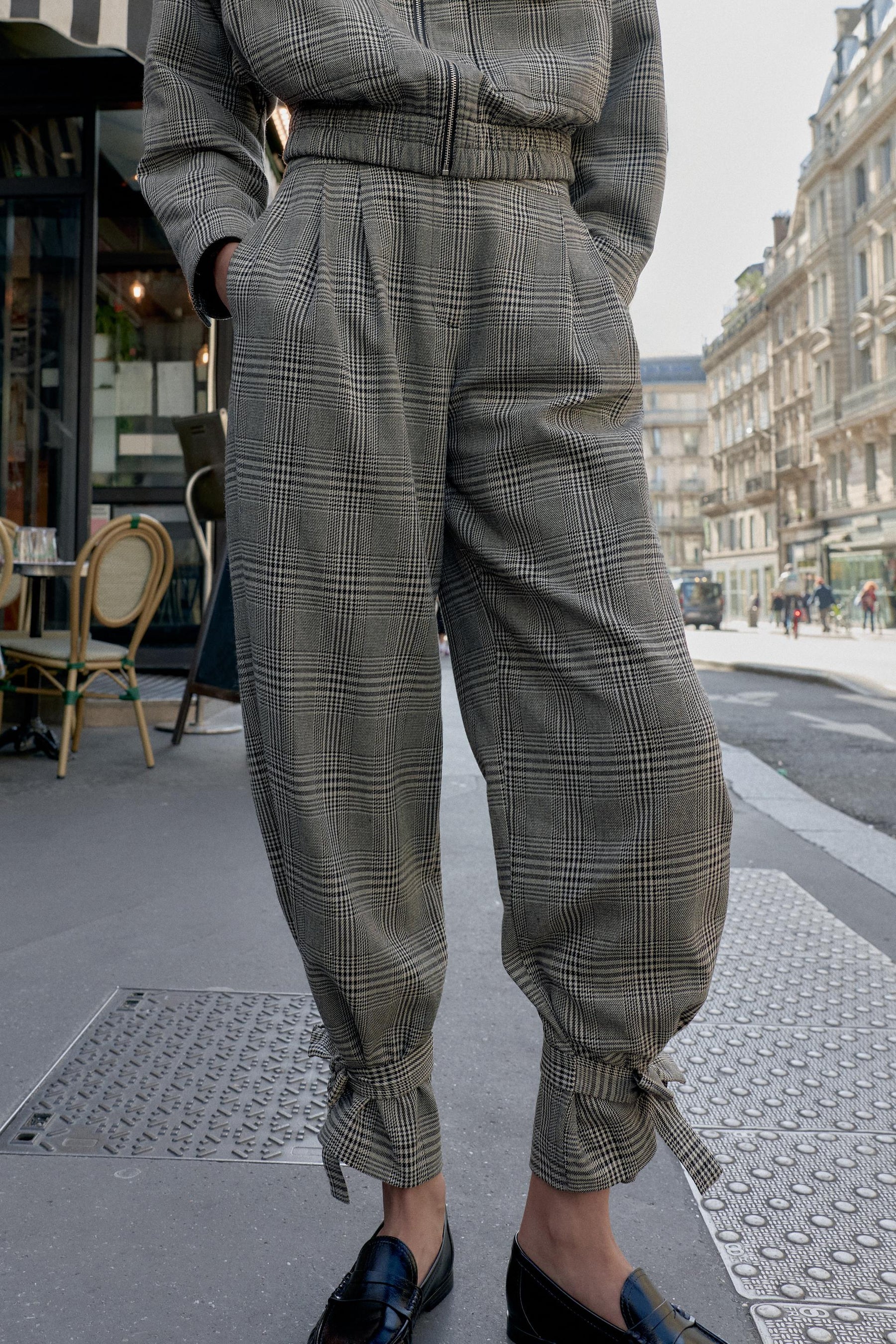 Houndstooth Trousers with Tie