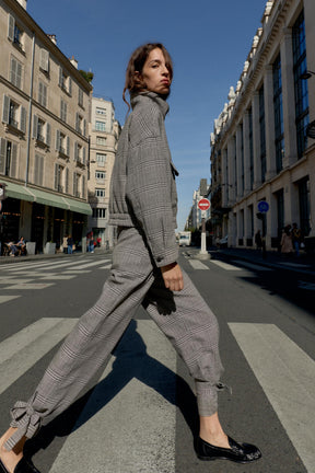 Houndstooth Trousers with Tie