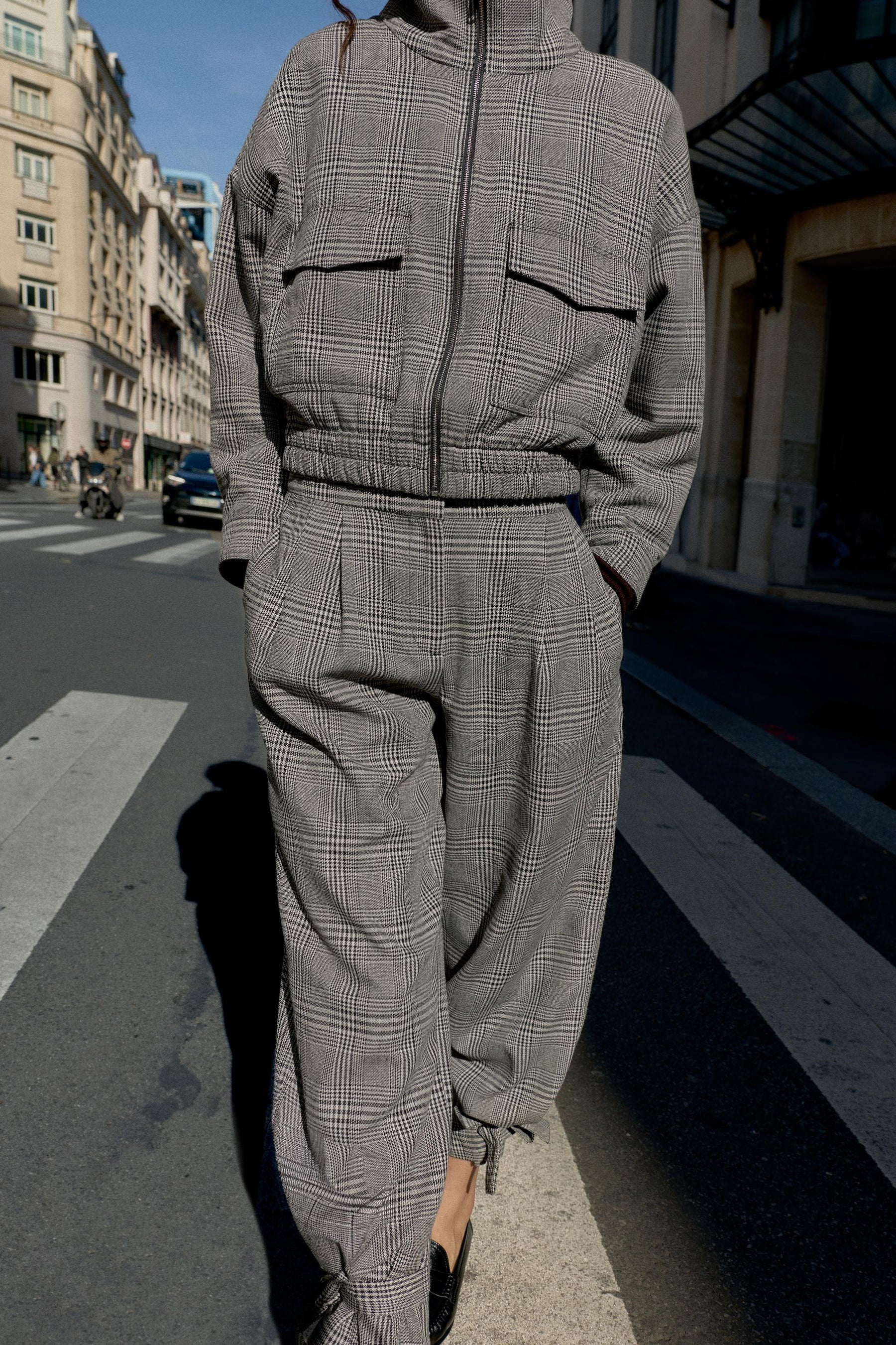Houndstooth Trousers with Tie