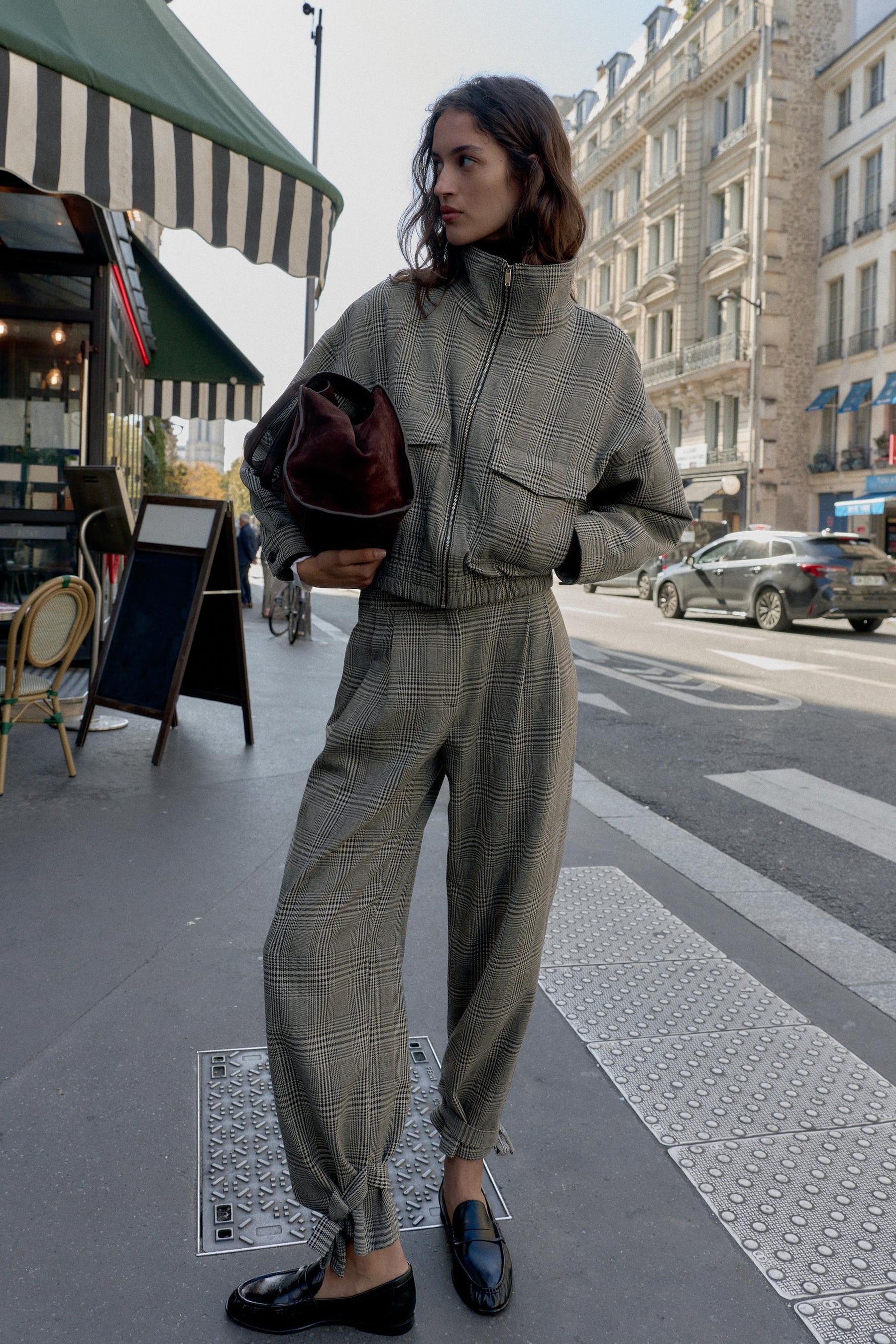 Houndstooth Trousers with Tie