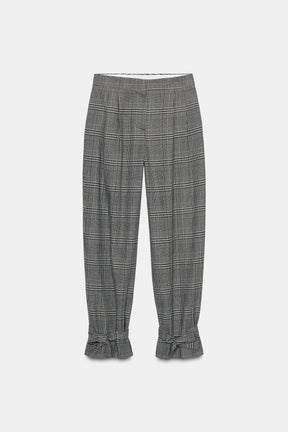 Houndstooth Trousers with Tie