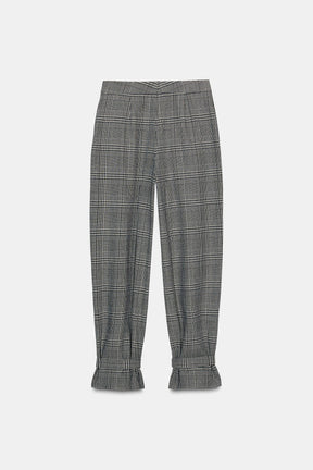 Houndstooth Trousers with Tie