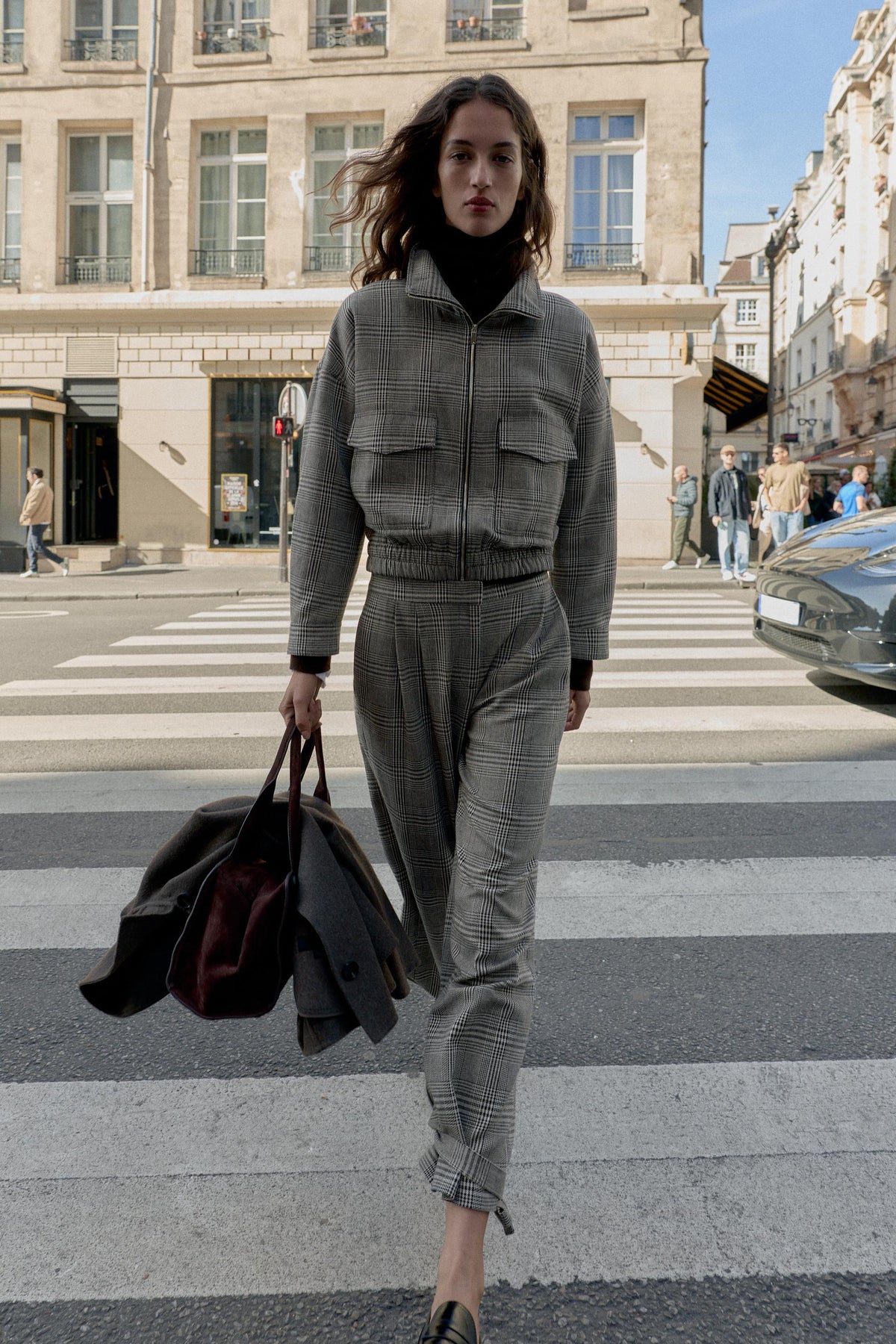 Houndstooth Trousers with Tie