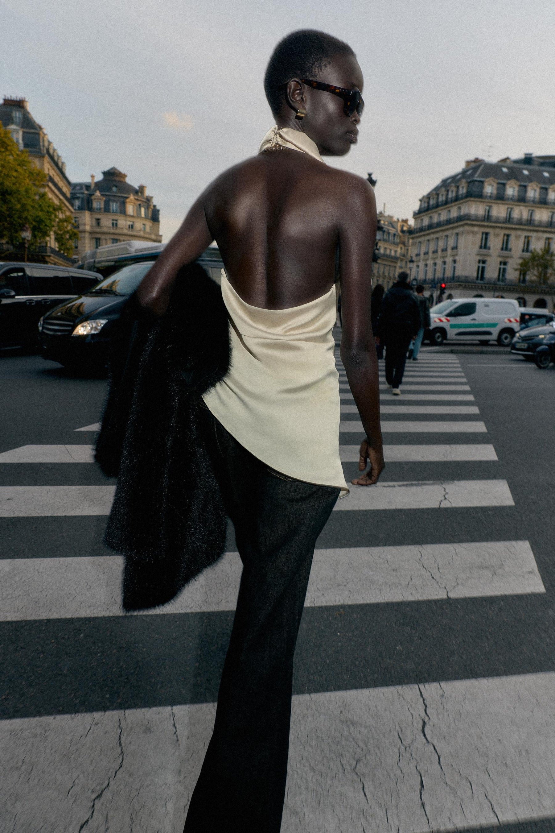 ASYMMETRIC SATIN TOP