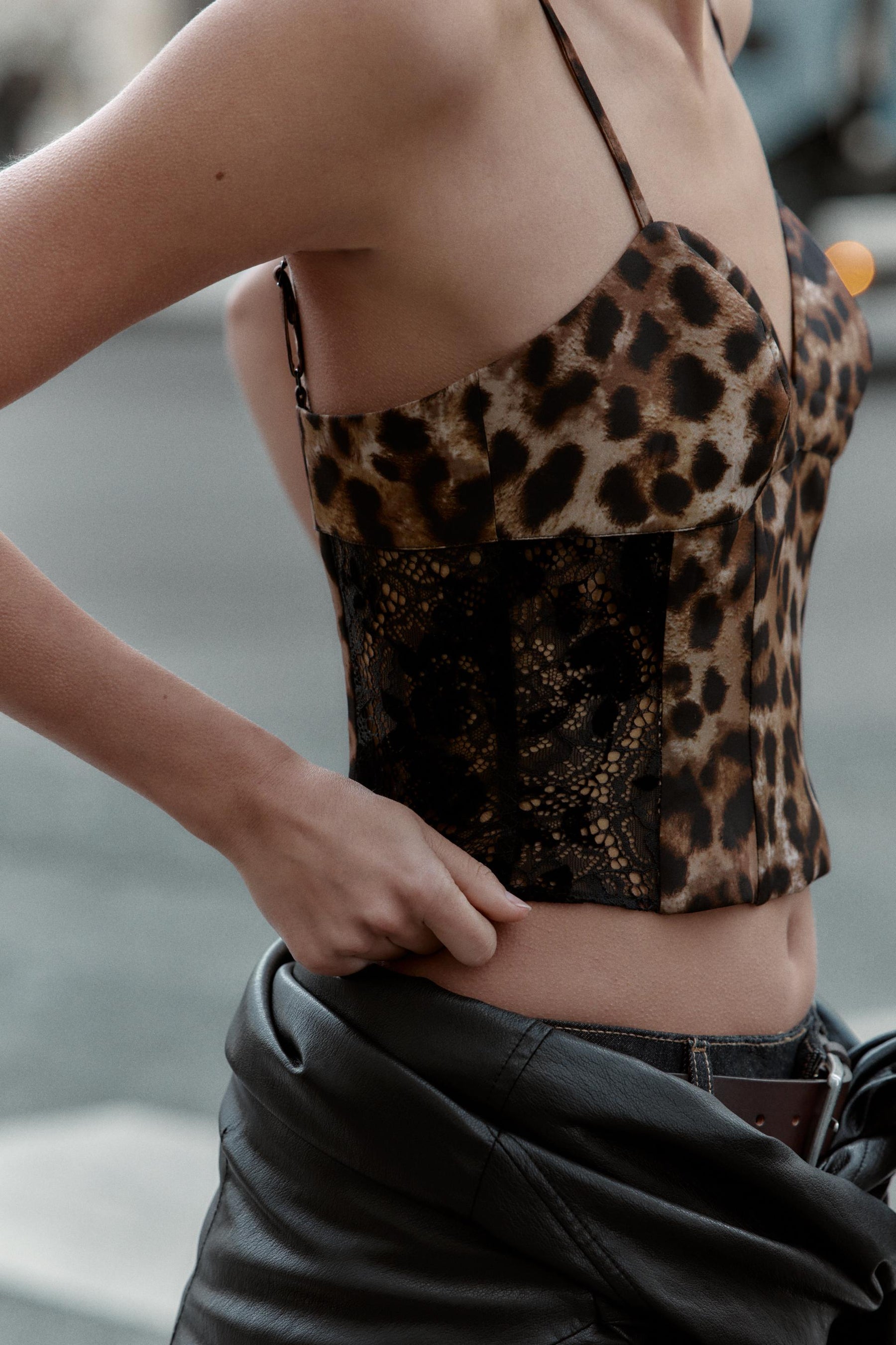 Animal Print Lace Top