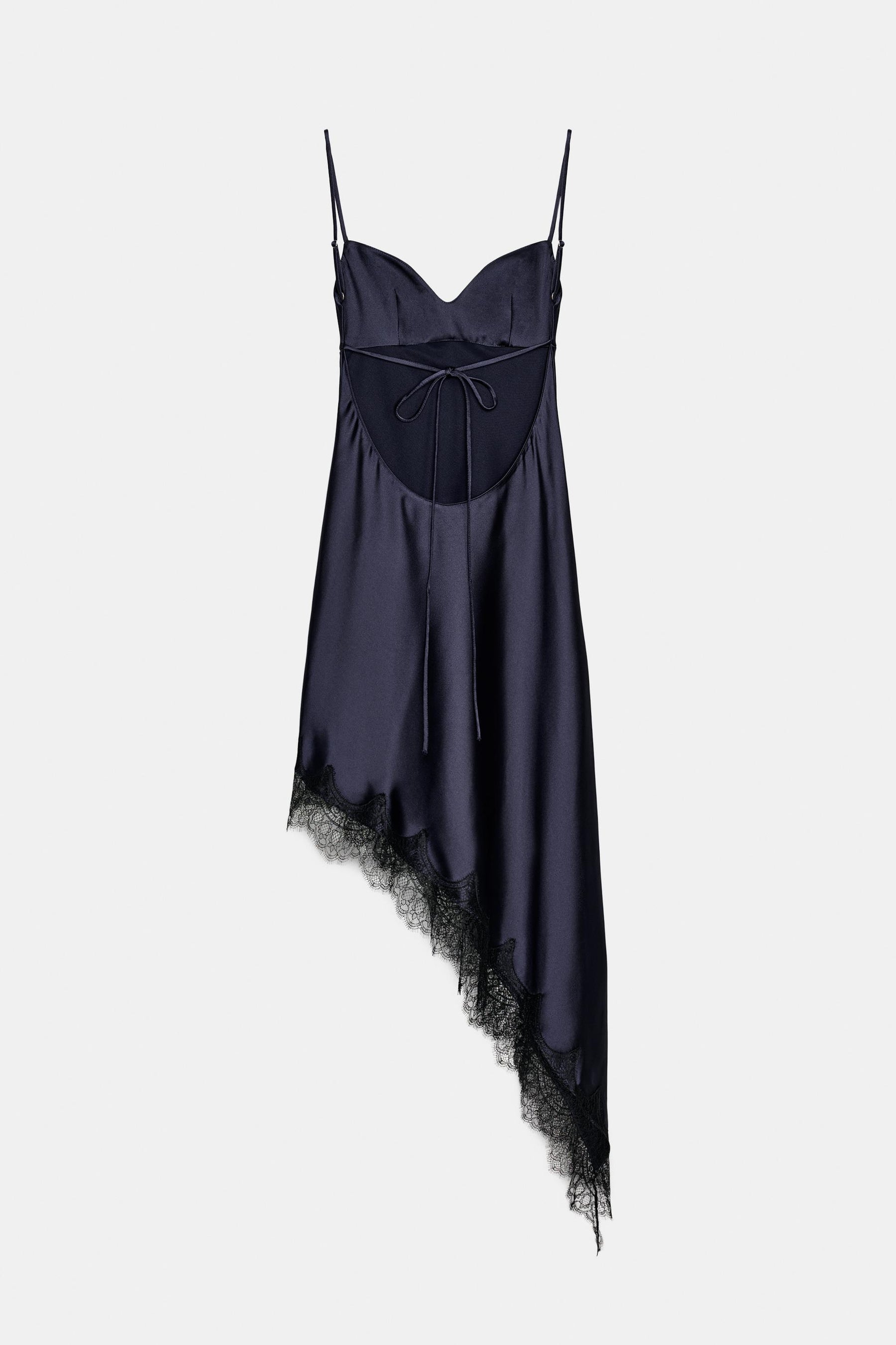 ASYMMETRIC SATIN LACE DRESS - Image 7