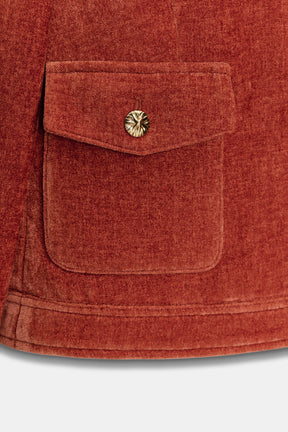 Velvet Shoulder-Pad Jacket