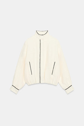 CONTRASTING TRIM BOMBER JACKET - Image 5
