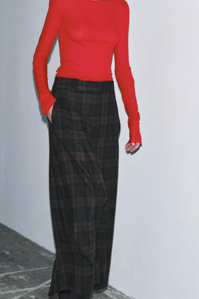 WIDE-LEG WOOL BLEND TROUSERS