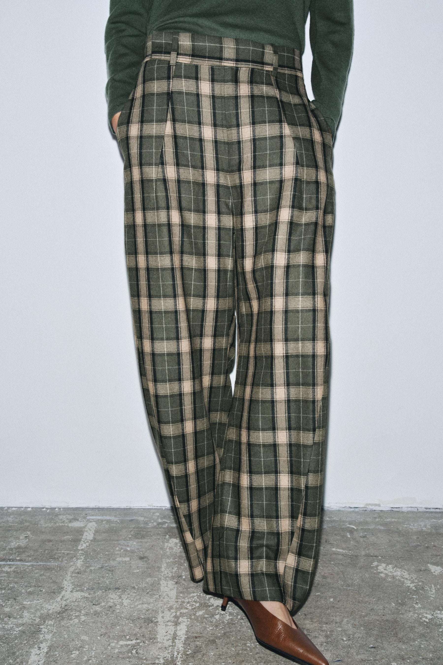 Wide-Leg Wool Trousers