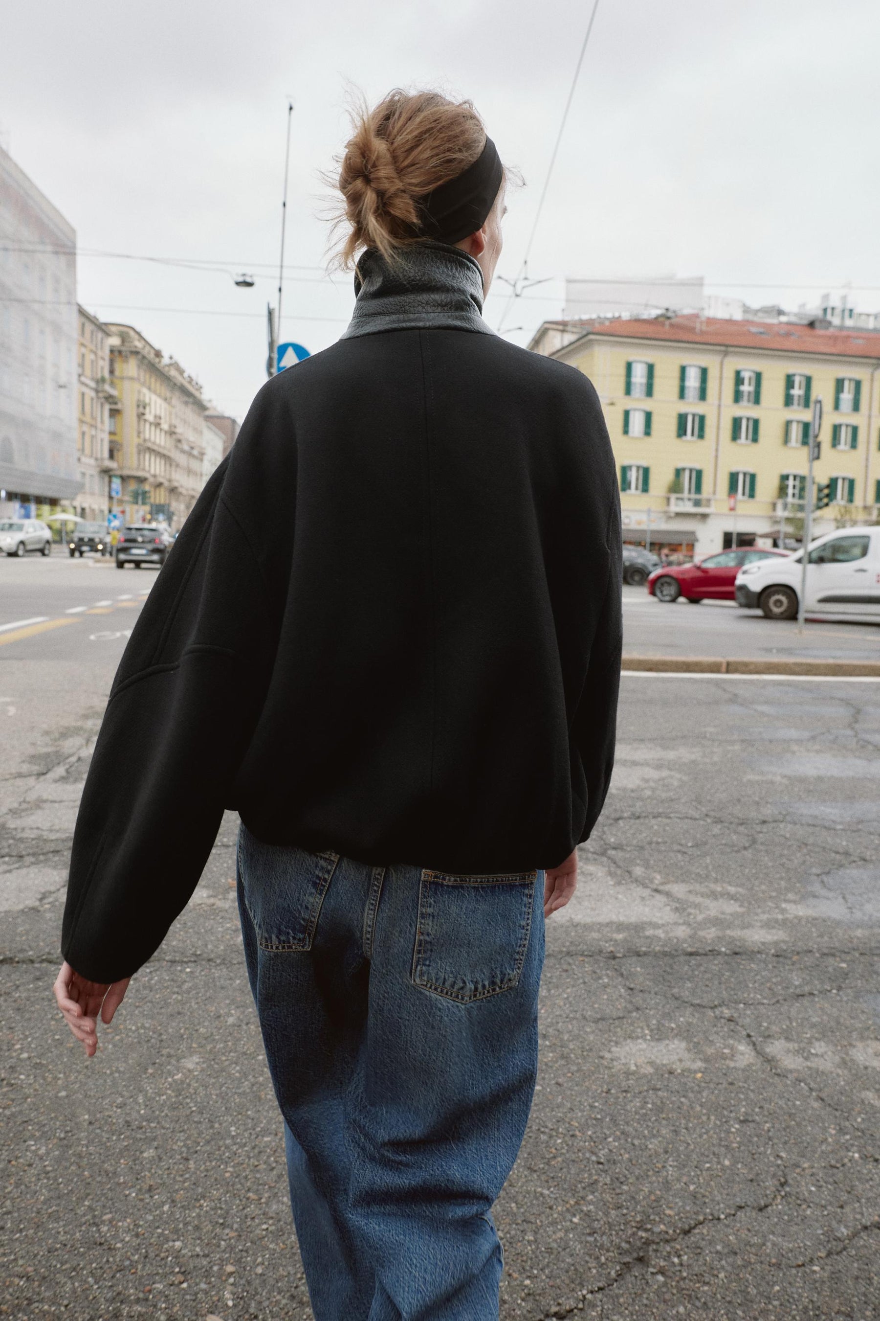 BALLOON BOMBER JACKET WITH CONTRAST WOOL COLLAR - Image 8