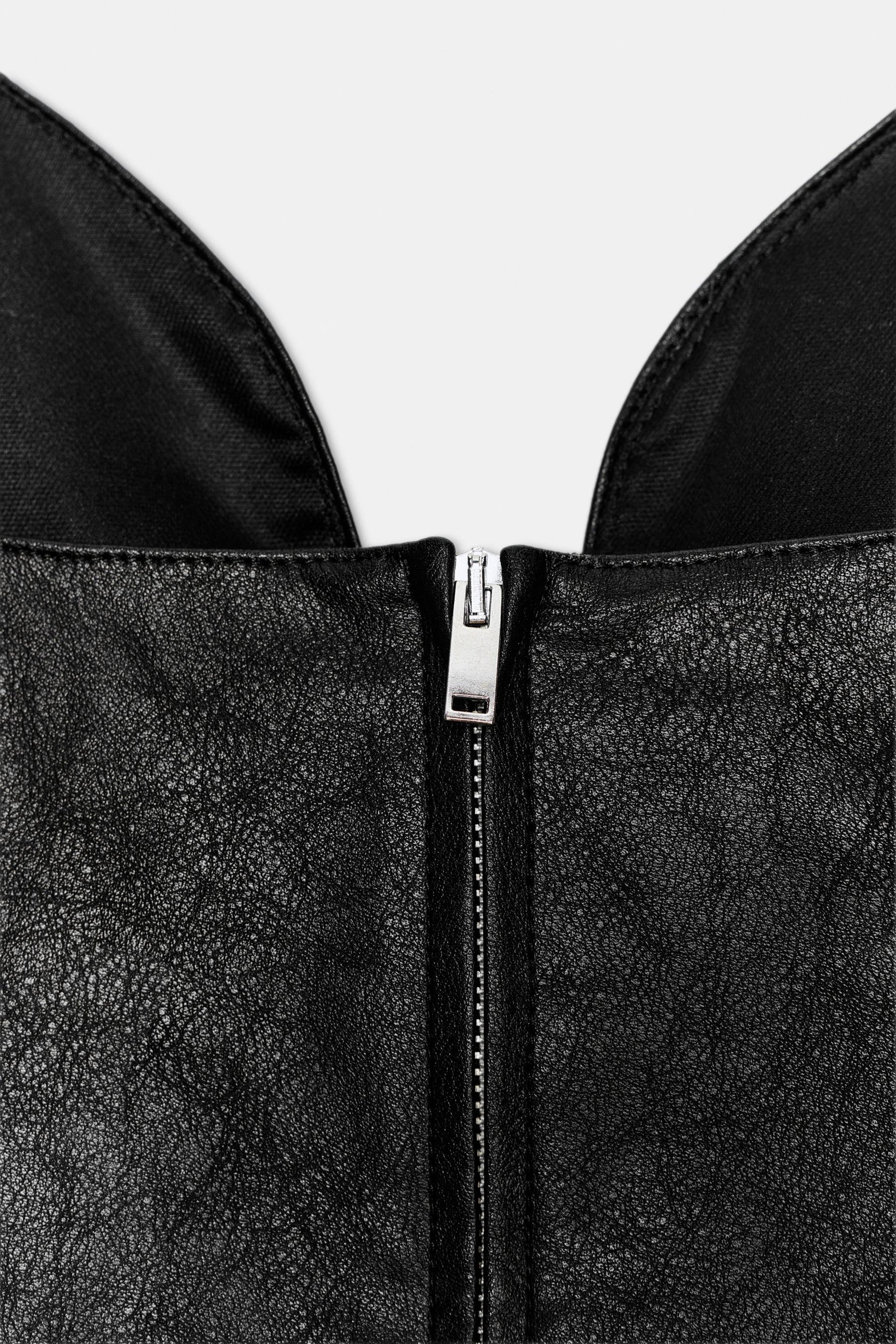 Faux Leather Bow Top