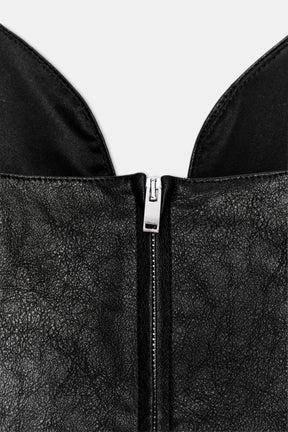 Faux Leather Bow Top