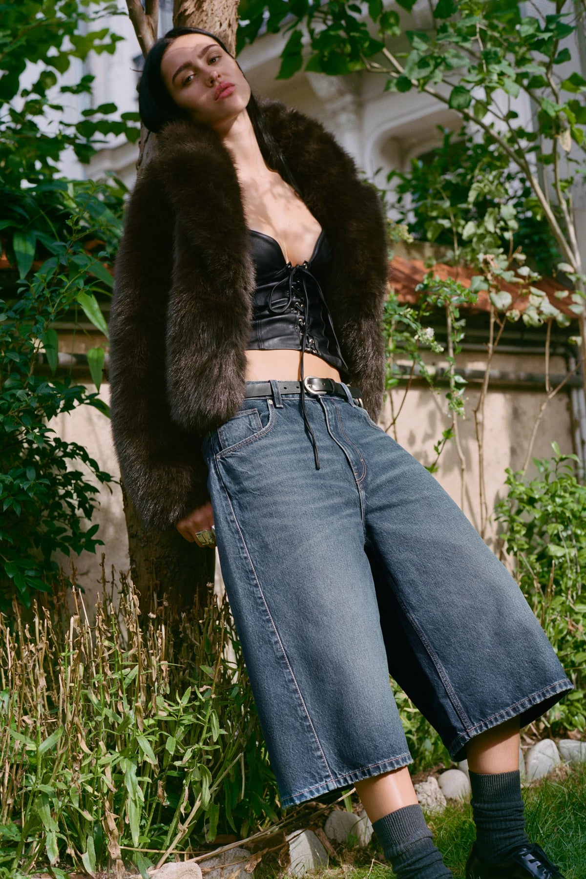 Faux Leather Bow Top