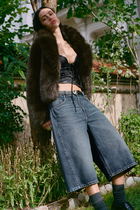 Faux Leather Bow Top