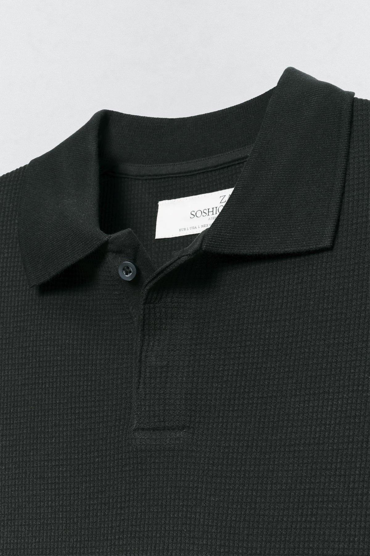 WAFFLE-KNIT TEXTURED POLO SHIRT SOSHIOTSUKI x - Image 2