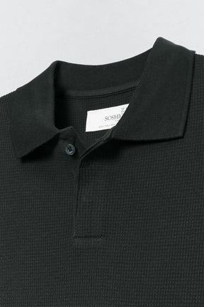 WAFFLE-KNIT TEXTURED POLO SHIRT SOSHIOTSUKI x - Image 2
