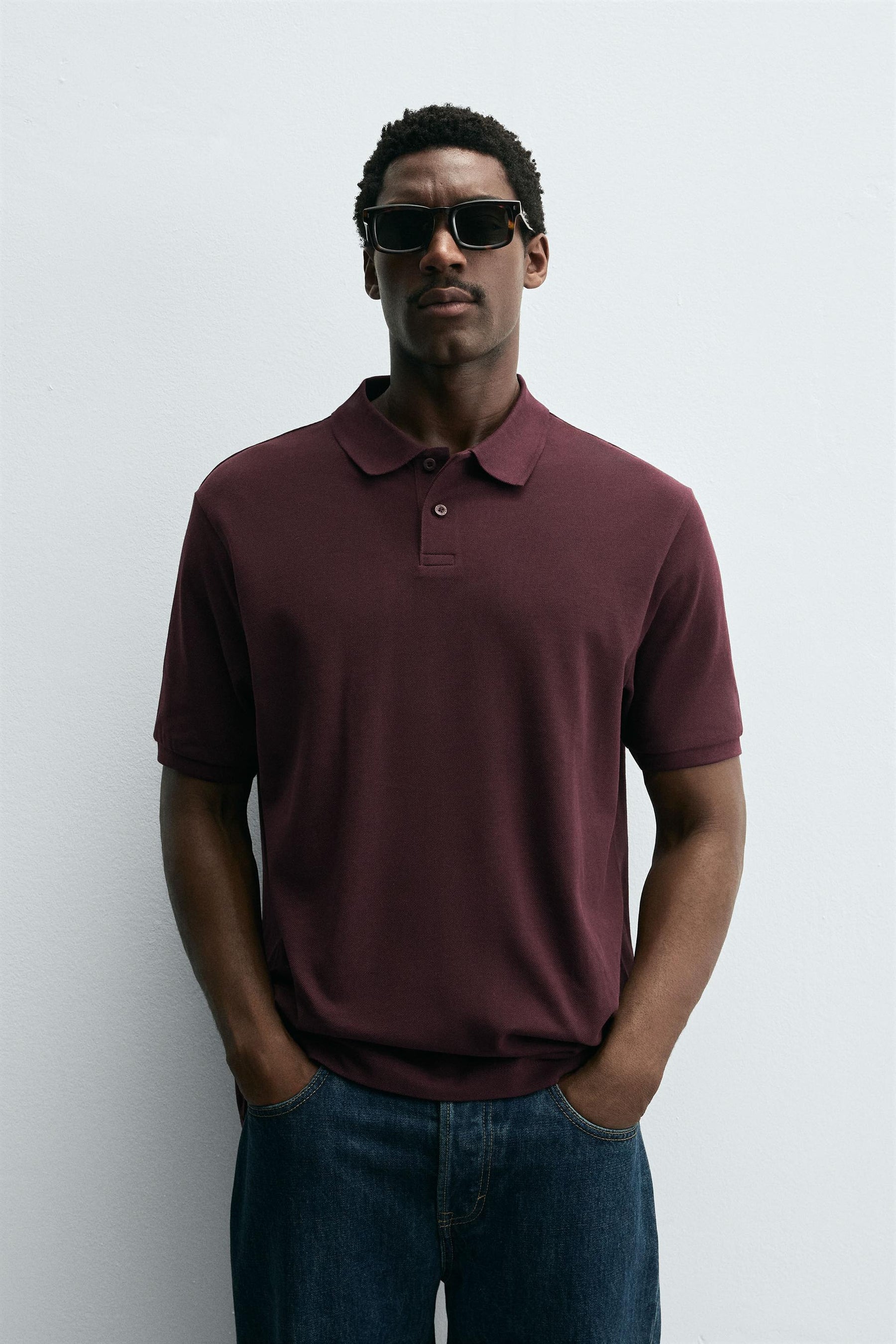 WASHED TEXTURED PIQUÉ POLO SHIRT - Image 2