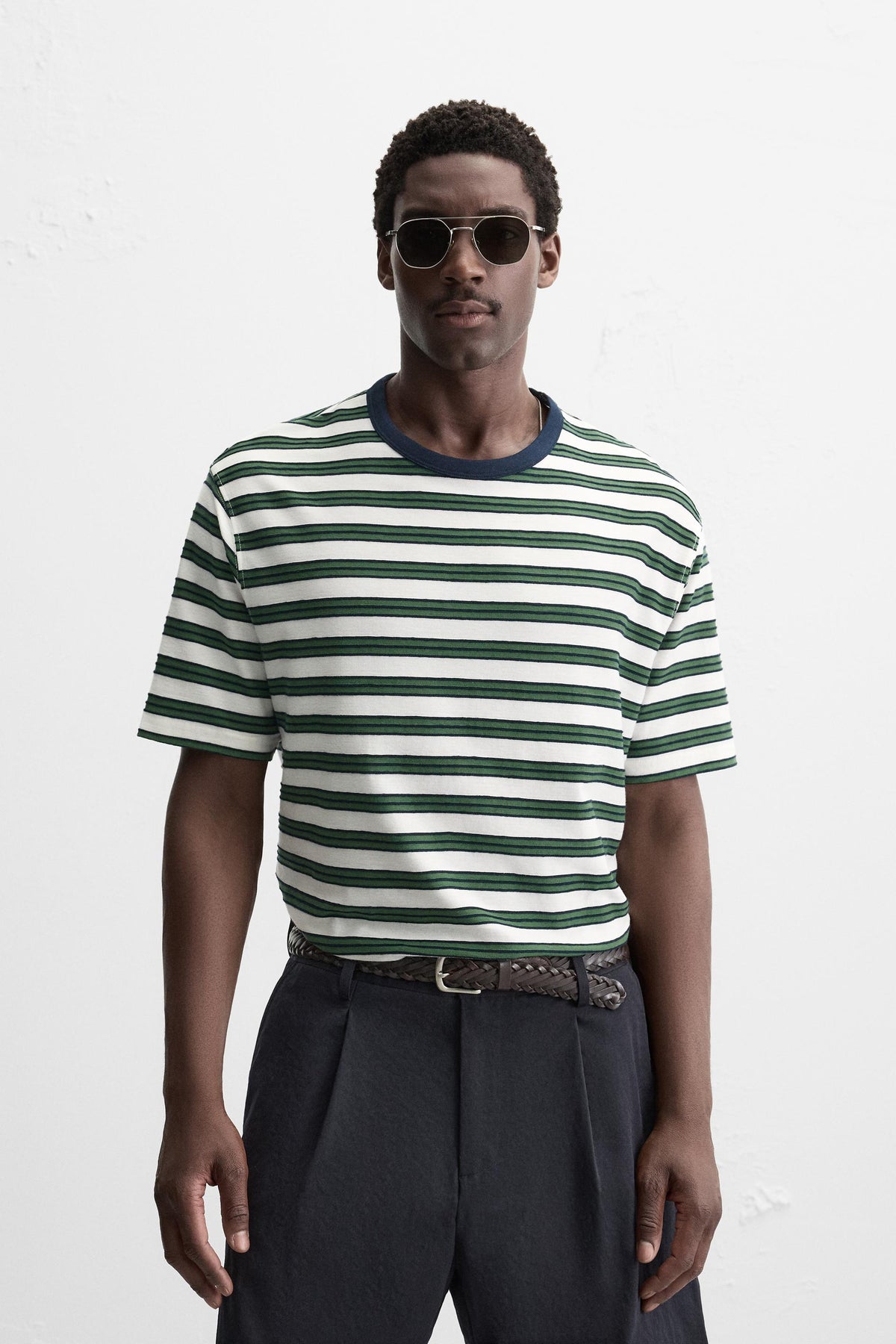 JACQUARD STRIPED T-SHIRT - Image 2